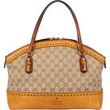 Gucci GG Monogram Crafty Bamboo Handbag