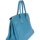 Hermès Cornflower Blue Togo Leather Palladium Birkin 30 Handbag