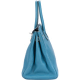 Hermès Cornflower Blue Togo Leather Palladium Birkin 30 Handbag