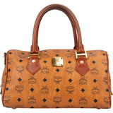 MCM Visetos Monogram Boston Handbag