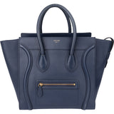 Celine Blue Leather Luggage Handbag