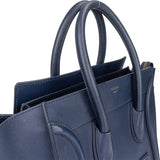 Celine Blue Leather Luggage Handbag
