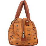 MCM Visetos Monogram Boston Handbag