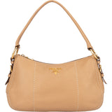 Prada Classic Beige Leather Hobo Bag