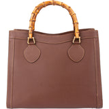Gucci Brown Leather Bamboo Handbag