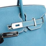 Hermès Cornflower Blue Togo Leather Palladium Birkin 30 Handbag