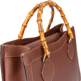 Gucci Brown Leather Bamboo Handbag