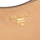 Prada Classic Beige Leather Hobo Bag