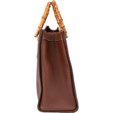 Gucci Brown Leather Bamboo Handbag