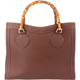 Gucci Brown Leather Bamboo Handbag