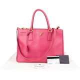 Prada Pink Saffiano Leather Galleria Handbag