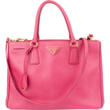 Prada Pink Saffiano Leather Galleria Handbag