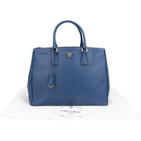 Prada Blue Saffiano Leather Galleria Handbag