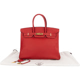 Hermès Rouge Togo Leather Birkin 35 Handbag