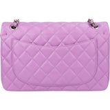 Chanel Quilted Lambskin Palladium Jumbo Double Flap Crossbody Bag