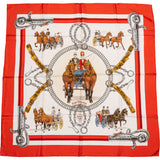 Hermès Classic "Équipages" Silk Carre 90 Scarf Tuch