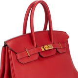 Hermès Rouge Togo Leather Birkin 35 Handbag