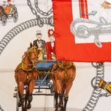 Hermès Classic "Équipages" Silk Carre 90 Scarf Tuch