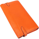 Hermès Orange Leather Palladium Kelly Wallet