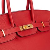 Hermès Rouge Togo Leather Birkin 35 Handbag