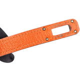 Hermès Orange Leather Palladium Kelly Wallet