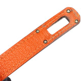 Hermès Orange Leather Palladium Kelly Wallet