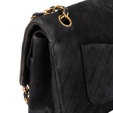 Chanel Quilted Suede 24K Medium Double Flap Crossbody Bag