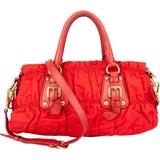 Prada Red Nylon City Handbag
