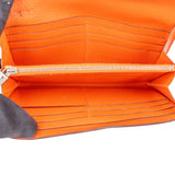Hermès Orange Leather Palladium Kelly Wallet