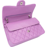 Chanel Quilted Lambskin Palladium Jumbo Double Flap Crossbody Bag