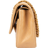 Chanel Quilted Lambskin 24K Gold Medium Double Flap Crossbody Bag