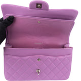 Chanel Quilted Lambskin Palladium Jumbo Double Flap Crossbody Bag
