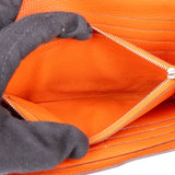 Hermès Orange Leather Palladium Kelly Wallet