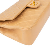 Chanel Quilted Lambskin 24K Gold Medium Double Flap Crossbody Bag