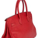 Hermès Rouge Togo Leather Birkin 35 Handbag