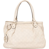Gucci White Leather GG Sukey Handbag