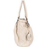 Gucci White Leather GG Sukey Handbag