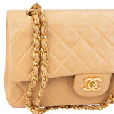 Chanel Quilted Lambskin 24K Gold Medium Double Flap Crossbody Bag