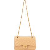 Chanel Quilted Lambskin 24K Gold Medium Double Flap Crossbody Bag