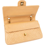 Chanel Quilted Lambskin 24K Gold Medium Double Flap Crossbody Bag