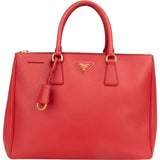 Prada Rouge Saffiano Leather Galleria Handbag