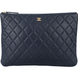 Chanel Quilted Lambskin CC Clutch