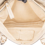 Gucci White Leather GG Sukey Handbag