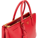 Prada Rouge Saffiano Leather Galleria Handbag