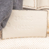 Gucci White Leather GG Sukey Handbag
