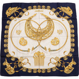 Hermès Classic "LES CAVALIERS D´OR" Silk Carre 90 Scarf Tuch