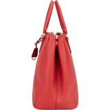 Prada Rouge Saffiano Leather Galleria Handbag