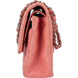 Chanel Quilted Lambskin Palladium Medium Double Flap Crossbody Bag