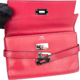 Hermès Pink Leather Palladium Kelly Wallet