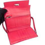 Hermès Pink Leather Palladium Kelly Wallet